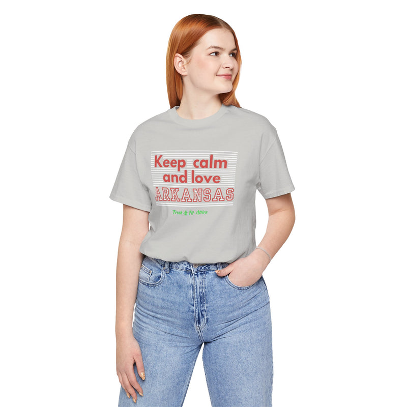 Keep Calm and Love Arkansas Soft Cotton Tee